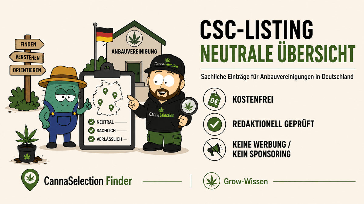 CSC-Listing bei CannaSelection: Warum wir ein neutrales Verzeichnis für Anbauvereinigungen aufbauen - CannaSelection®