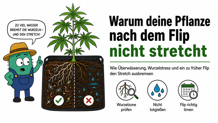 Kein Stretch nach der Blüteumstellung: Warum Cannabispflanzen nicht stretchen