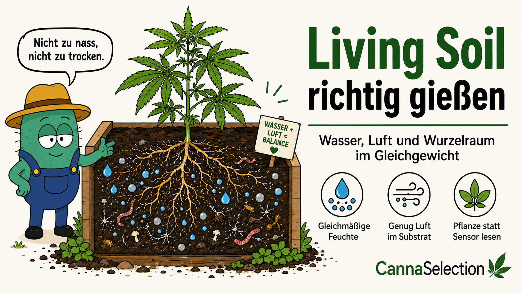 Living Soil richtig gießen: Der vollständige Leitfaden für Töpfe und große Beete - CannaSelection®