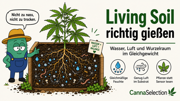 Living Soil richtig gießen: Der vollständige Leitfaden für Töpfe und große Beete - CannaSelection®