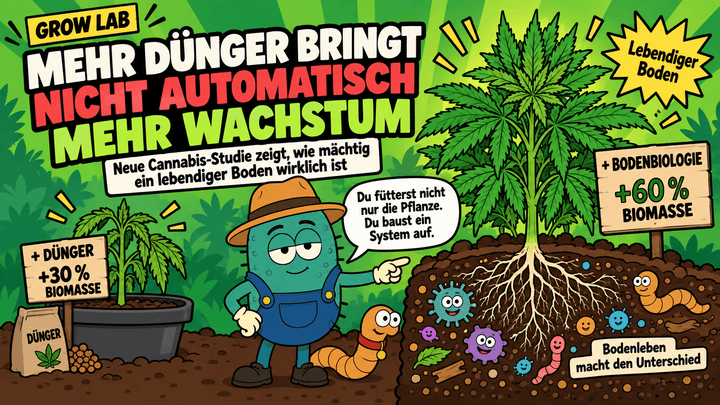 Mehr Dünger bringt nicht automatisch mehr Wachstum: Neue Cannabis-Studie zeigt, wie mächtig ein lebendiger Boden wirklich ist