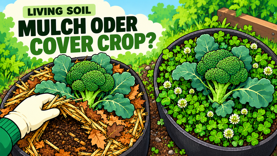 Mulch vs. Cover Crop im Living Soil - CannaSelection®