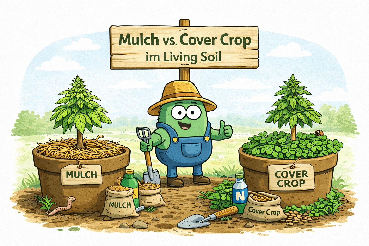 Mulch vs. Cover Crop im Living Soil - CannaSelection®