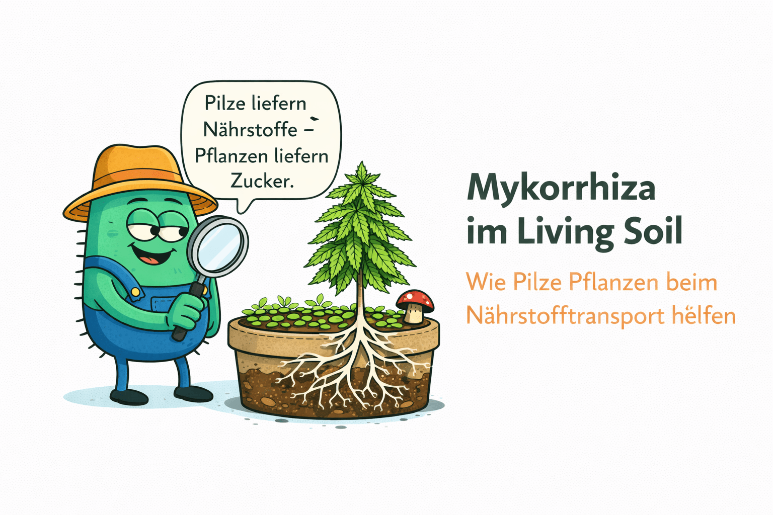 Mykorrhiza im Living Soil – wie Pilze Pflanzen beim Nährstofftransport helfen - CannaSelection®