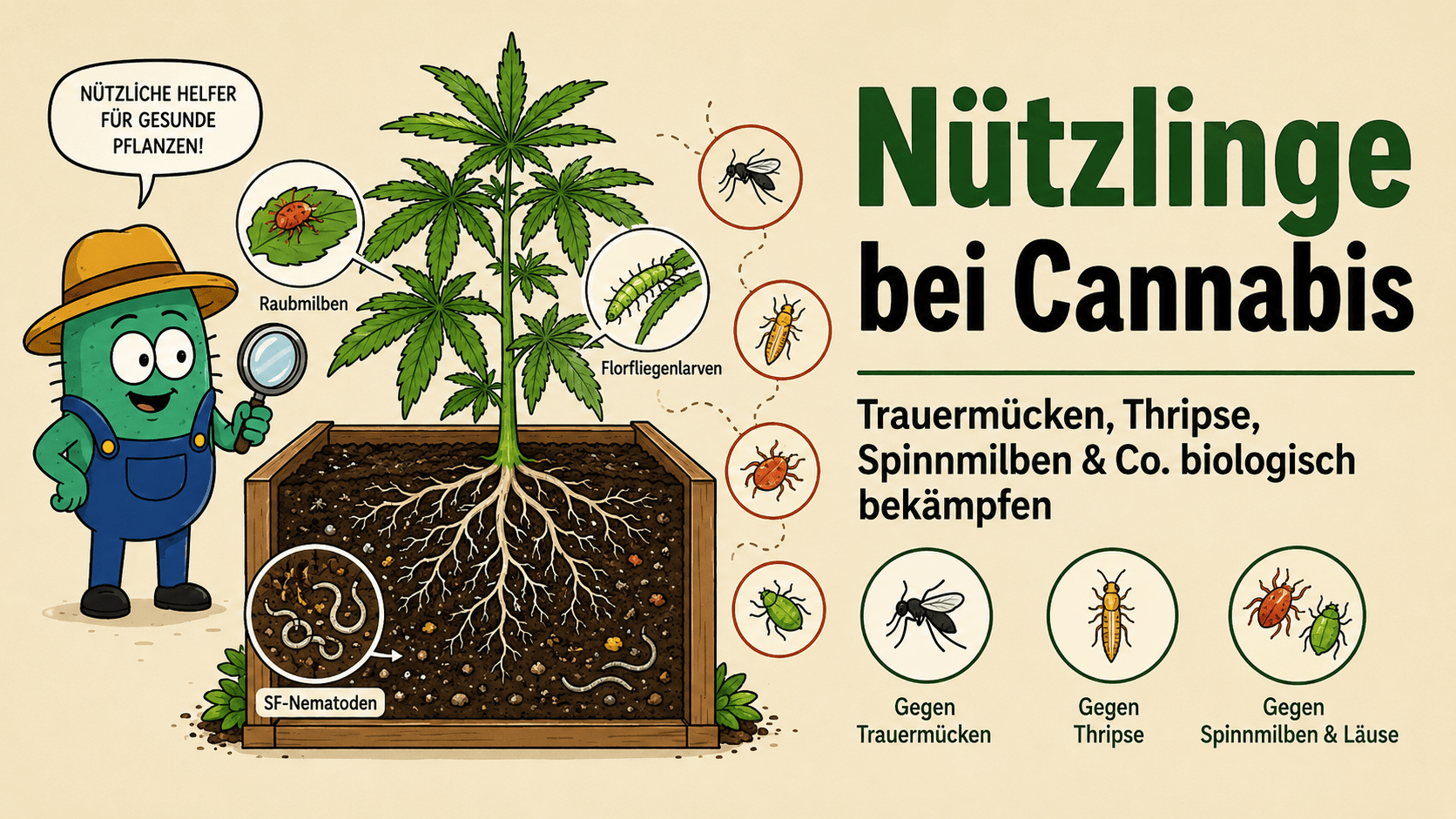 Nützlinge für Cannabis: Trauermücken, Thripse, Spinnmilben & Co. biologisch bekämpfen - CannaSelection®