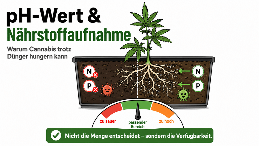 pH-Wert und Nährstoffaufnahme bei Cannabis: Warum eine gut versorgte Pflanze trotzdem hungern kann