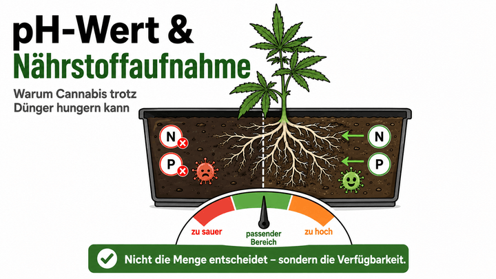 pH-Wert und Nährstoffaufnahme bei Cannabis: Warum eine gut versorgte Pflanze trotzdem hungern kann - CannaSelection®