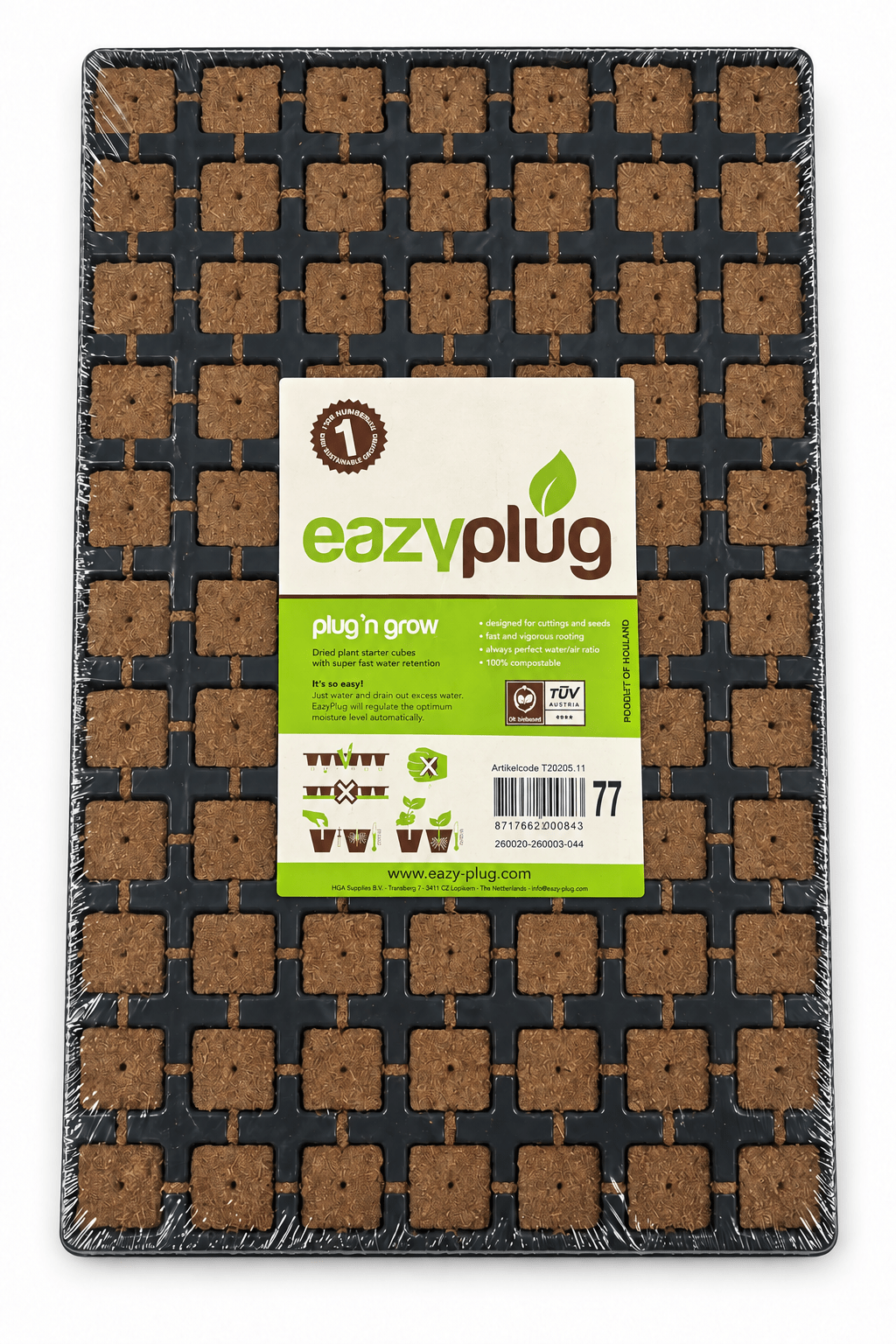 Eazy Plug CT77: 77 Anzuchtwürfel im Tray - CannaSelection®