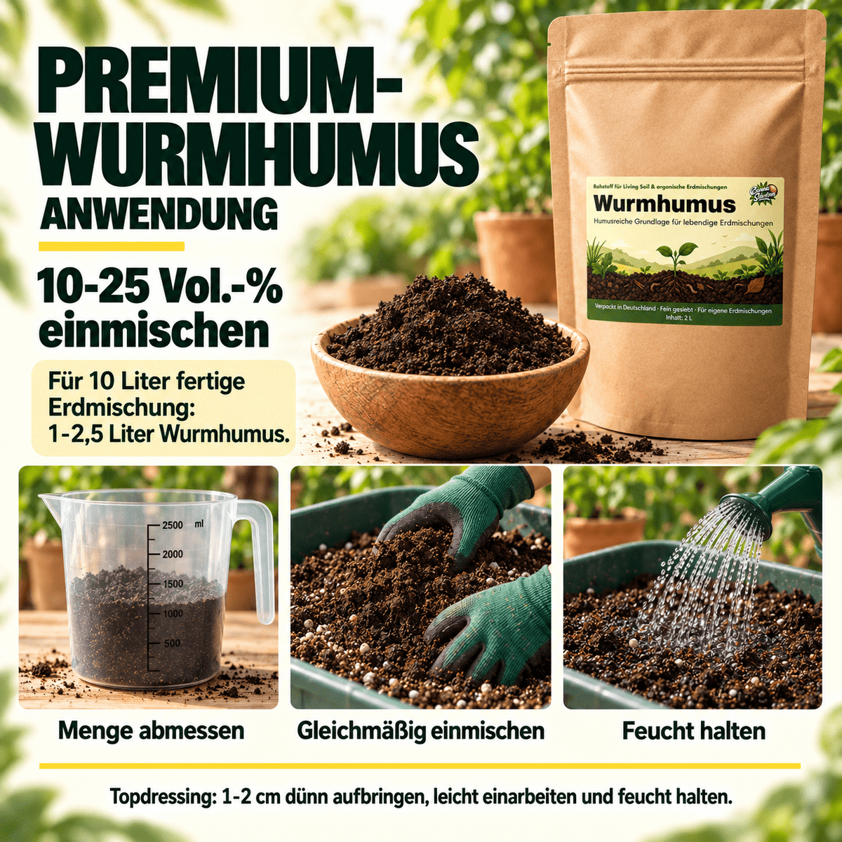 Lebendiger Premium-Wurmhumus - CannaSelection®