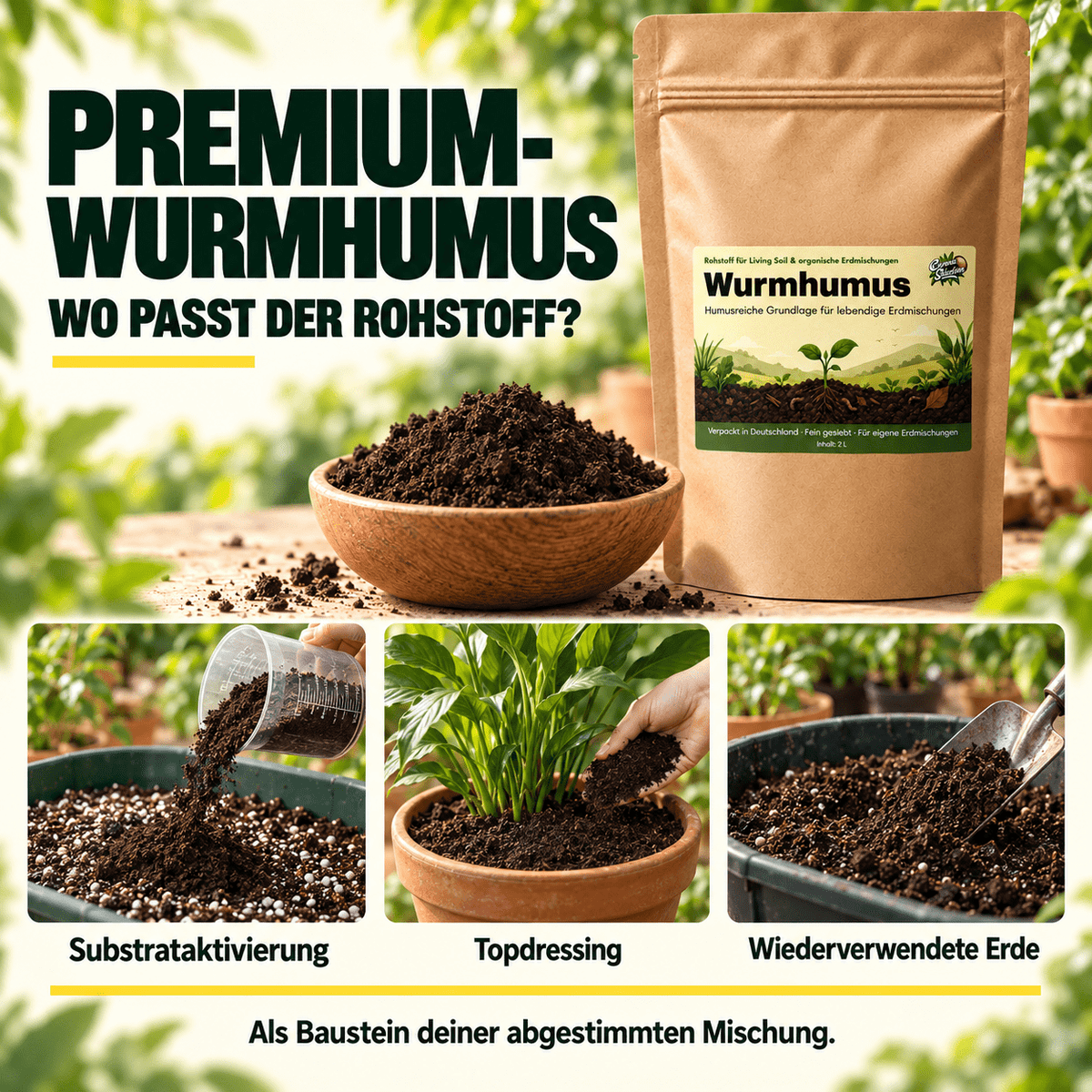 Lebendiger Premium-Wurmhumus - CannaSelection®