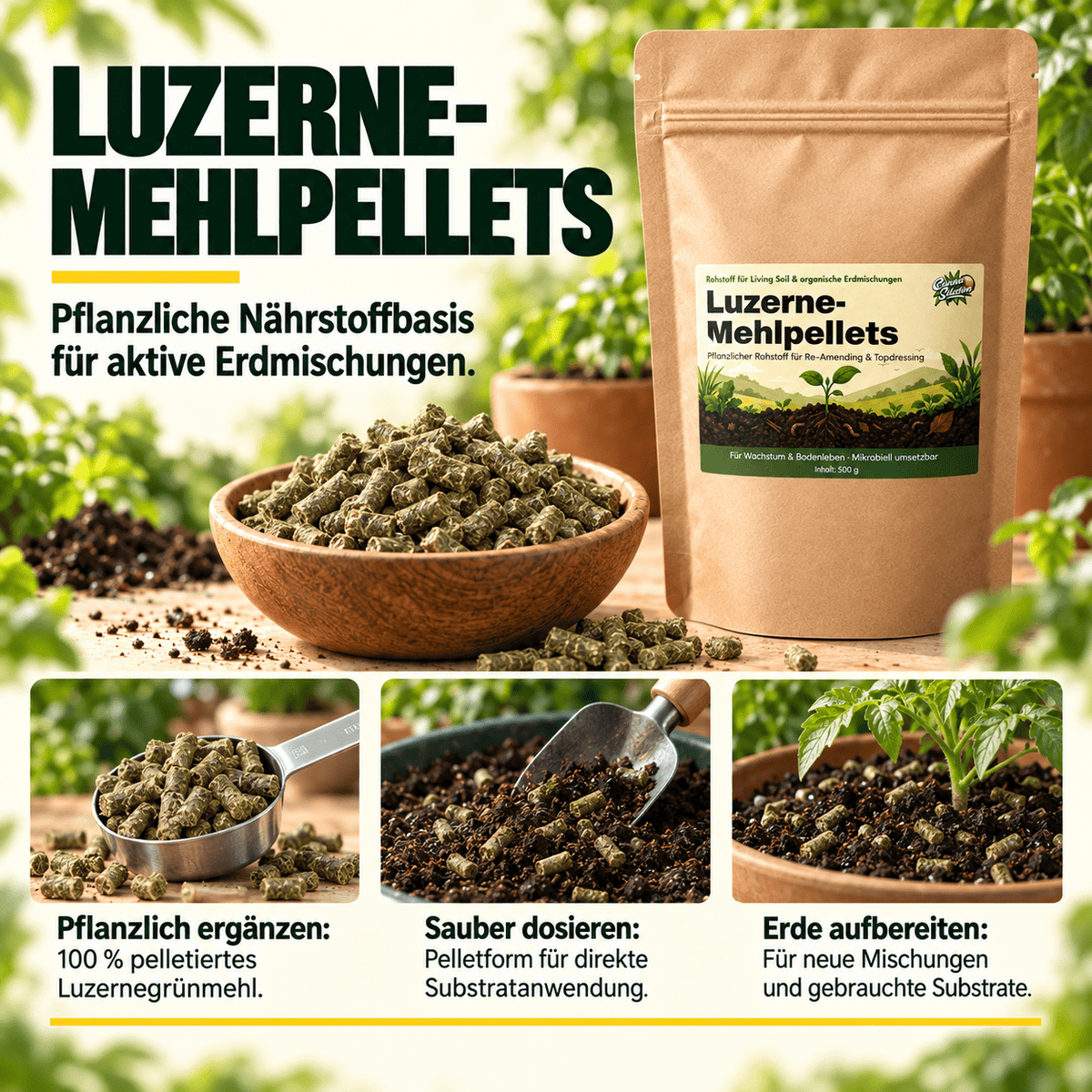 Luzerne-Mehlpellets - Alfalfa Pellets - CannaSelection®