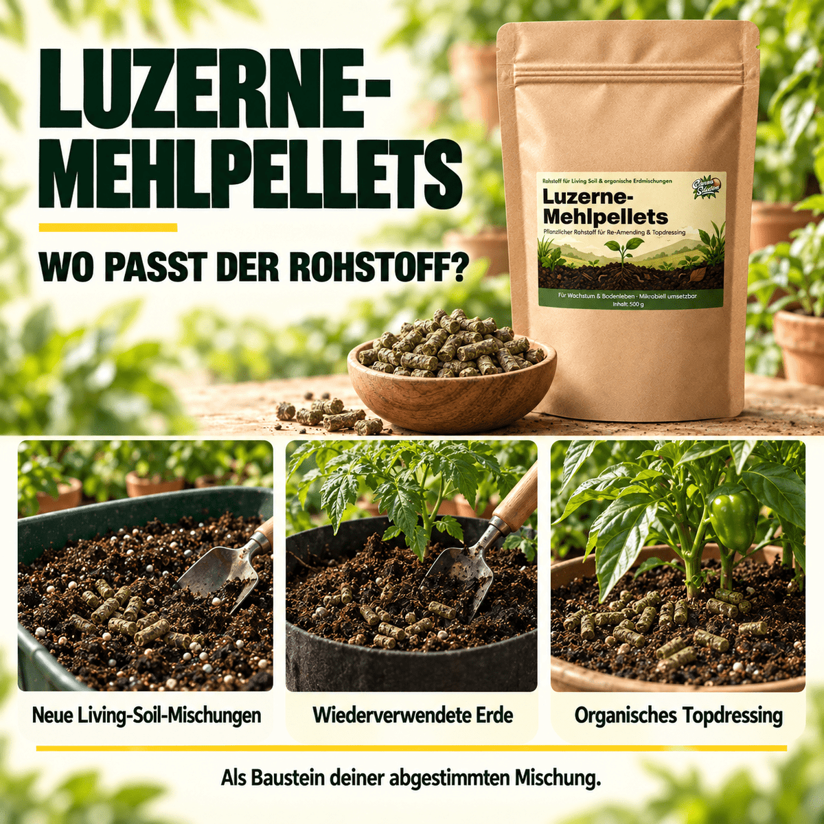 Luzerne-Mehlpellets - Alfalfa Pellets - CannaSelection®