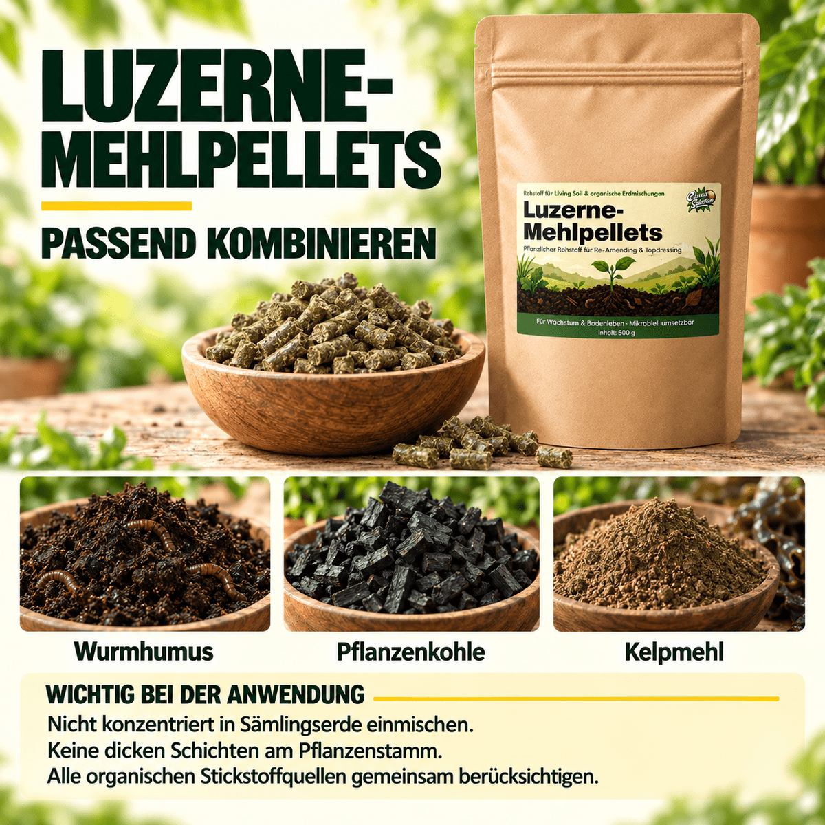 Luzerne-Mehlpellets - Alfalfa Pellets - CannaSelection®