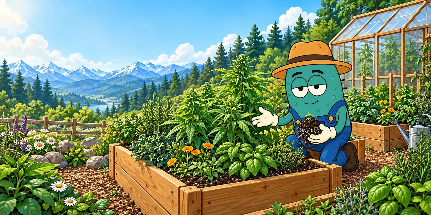 The CannaSelection® microbe presents living soil in a planted club garden.