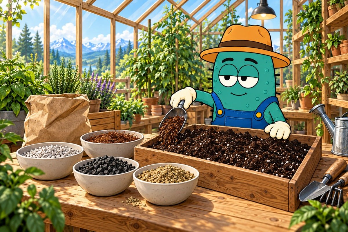 The CannaSelection® microbe prepares a custom soil mix with different raw materials