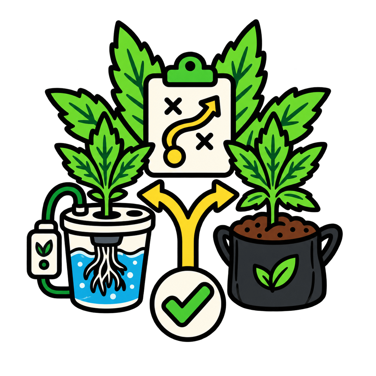 Vergleich von Living Soil, Erde, Coco und Hydro als Cannabis-Anbausysteme